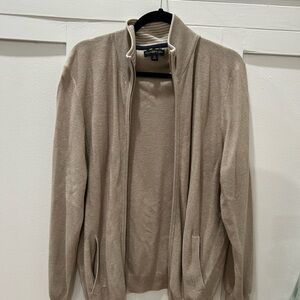 Club Room Men's Beige Zip Up Sweater Medium